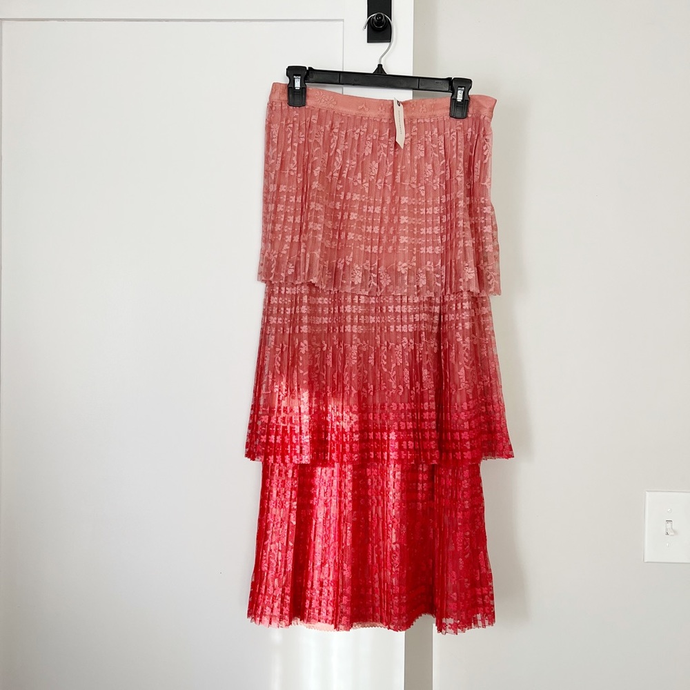 Anthropologie Lace Fade Tiered Skirt NWT